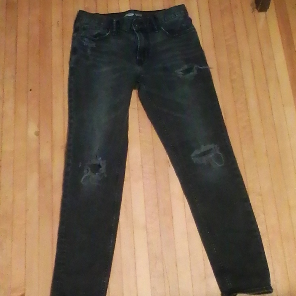 Old Navy Men's Dark Distressed Skinny Jeans